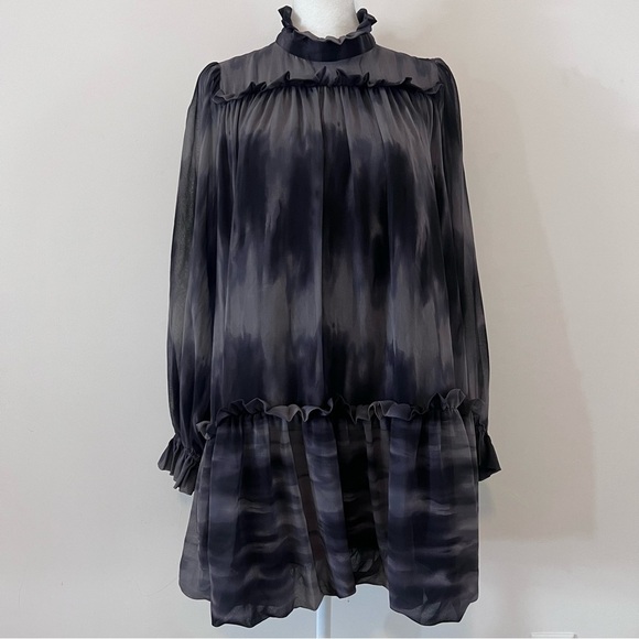 TOCCIN X RTR Retro Babydoll Tie-Dye Bubble Hem Ruffle Boho Dress |Size XS/S| - Picture 5 of 9